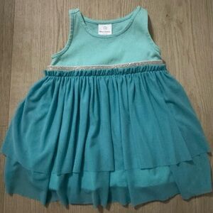 Hanna Andersson Teal Sleeveless tulle swish Dress